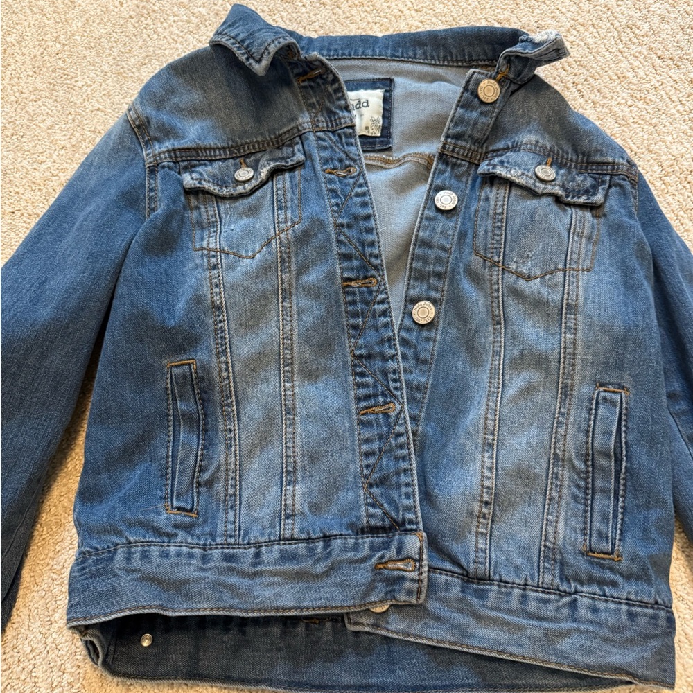 Vintage Y2K Mudd Denim Trucker Jacket - Distressed Faded Wash, Size Medium - Picture 4 of 9